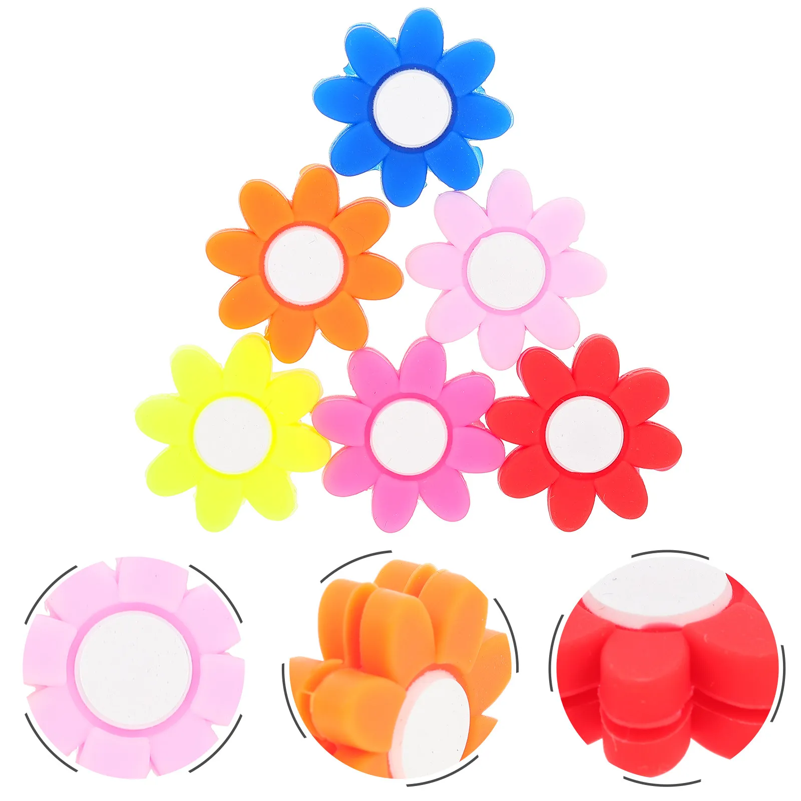 

Набор из 6 силиконовых виброгасителей для теннисных ракеток в форме цветка: улучшают управляемость, комфорт, предотвращают скольжение, стильный дизайн