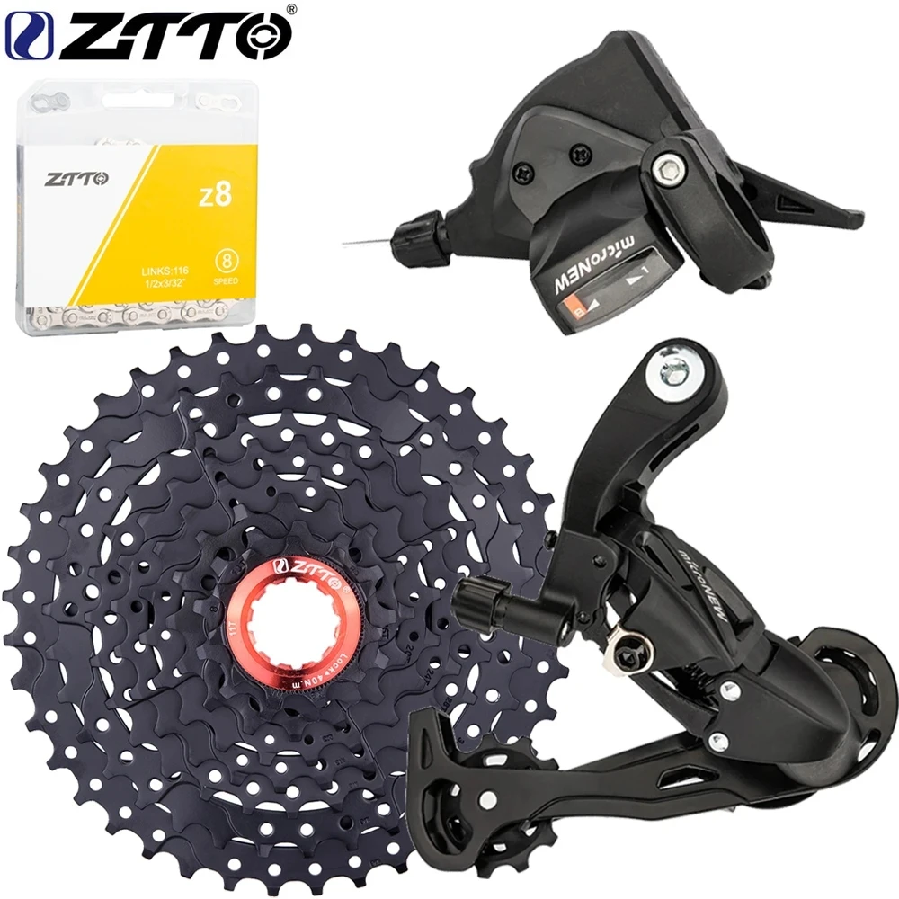 

ZTTO MTB 8 Speed Shifter Group Set 1X8 Shifter Rear Derailleur Long Cage 8V11-40T 42T 46T HG Cassette 8S Chain Mountain Bike Kit