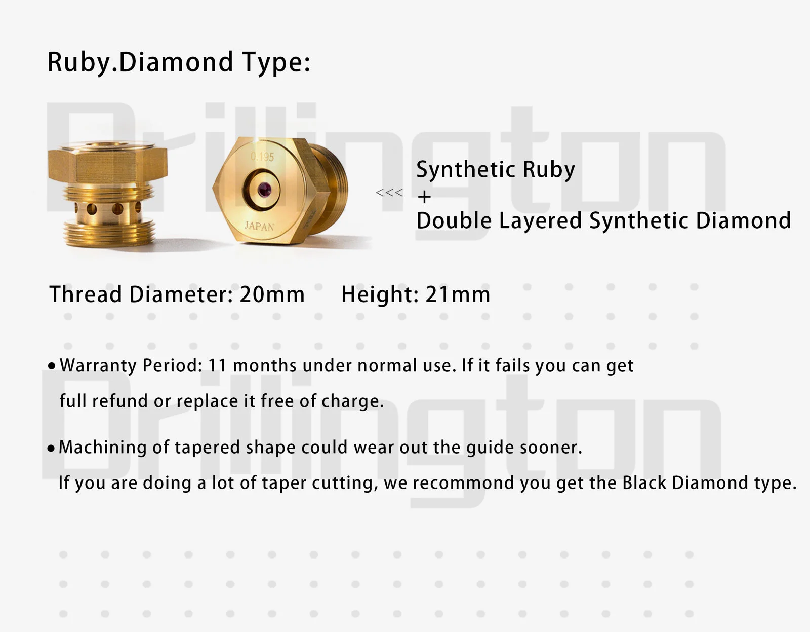 High Quality Ruby Diamond WEDM Guide 0.192 0.195 for Ruijun Medium Speed Molybdenum Wire EDM Machine EDM Parts Japan origin