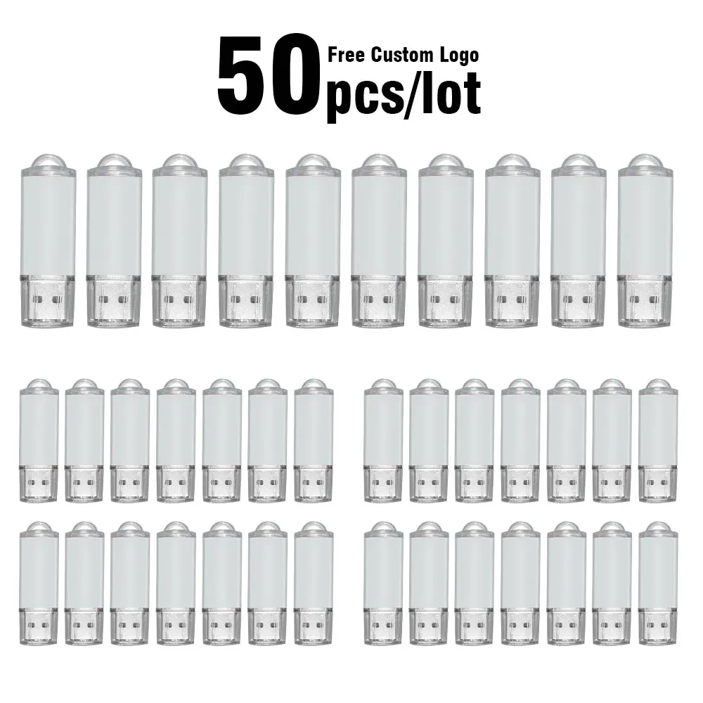 50Pcs/Lot Original USB 2.0 Flash Drive 1GB 2GB 4GB 8GB Pen Drive 16GB 32GB USB Stick 64GB Memory Flash Disk 128MB Free Logo
