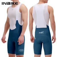 INBIKE Pantalones cortos con pechera de ciclismo para hombre, cintura alta, transpirables con acolchado para bicicleta de carretera, ropa de ciclismo para primavera y verano para hombre con bolsillos