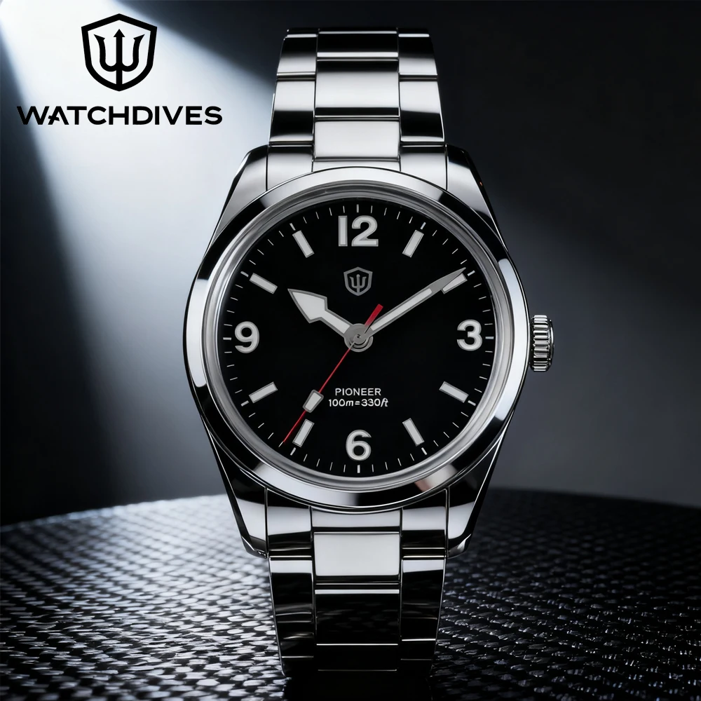 Watchdives WD1960S V2 36mm VH31 Men Watch Sweep Second Quartz