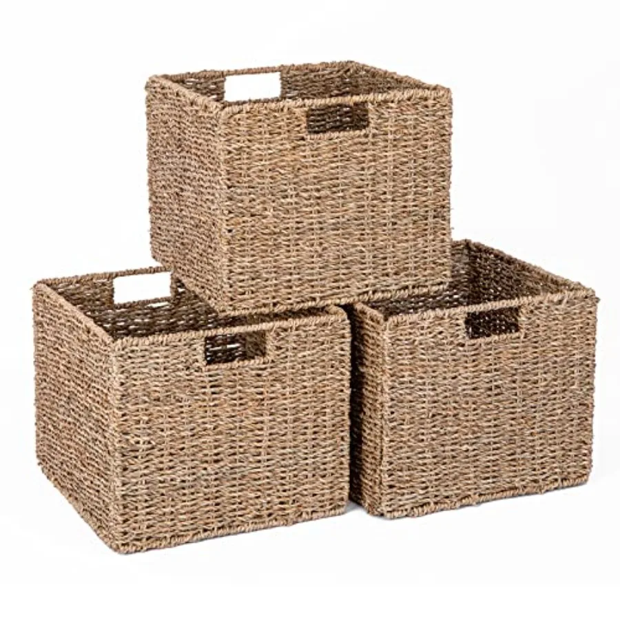 

Storage Baskets 12X12X10in Cube Wicker Storage Basket for Shelves Pantry Baskets Organization and Storage Kitchen Storage Baske