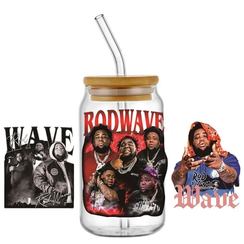 

Country Rock singer 16OZ UV DTF Cup Wrap Cartoon Libbey Glass Beer Can Tumbler Transfer Stickers Waterproof Permanent Adhesive