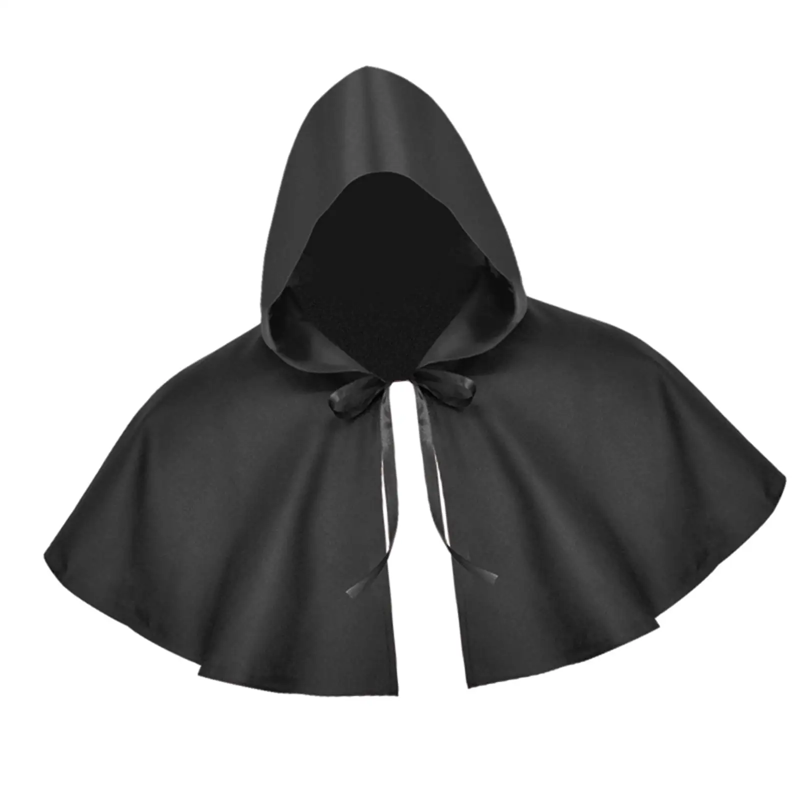 Halloween Cowl Hooded Poncho Cape Cloak Shawl Featuring Blend Material Medieval Lace Pattern Suitable for Gift Giving Cos