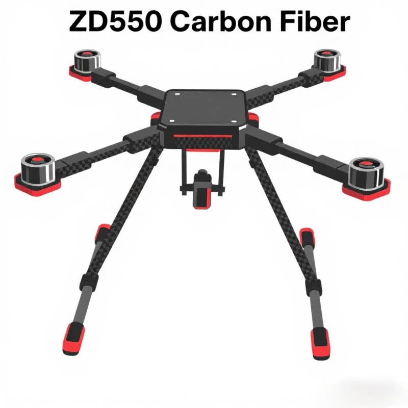 Angeltoy ZD550 550mm/ZD650 650mm Carbon Fiber Quadcopter Frame FPV Quad with Carbon Fiber Landing Skid F550