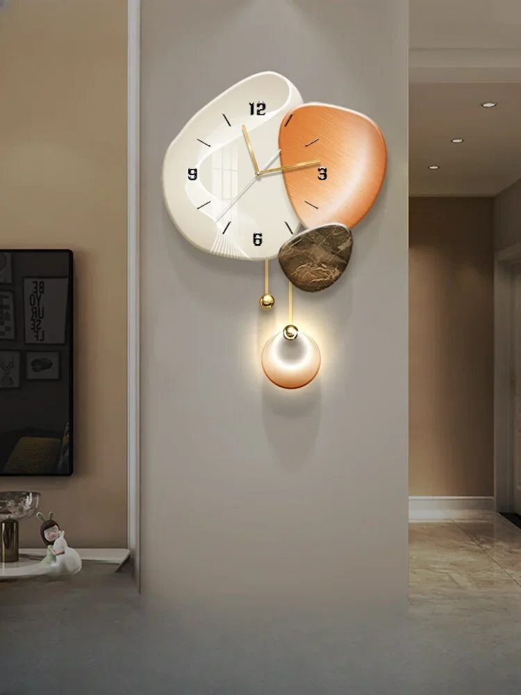 Time comes and goes, living room creative clock wall lamp painting, TV background wall, light luxury clock painting, dining room