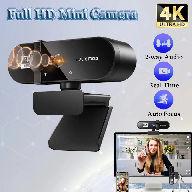 

Webcams 2K/4K USB Web Camera with tripod Microphone Autofocus Camera PC Computer Laptop Live Streaming Webcam for Video Calling