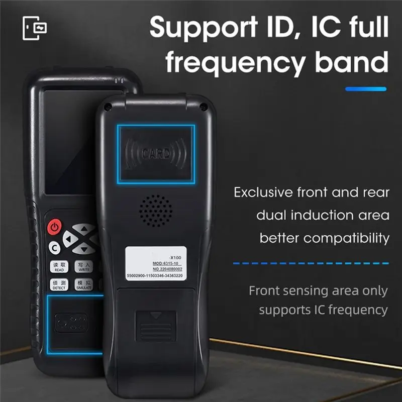 X100 RFID Smart Card Reader Writer +5XUID/CUID Keychain RFID Duplicator ID IC Card Programmer Encrypted Key Copier-Y41A