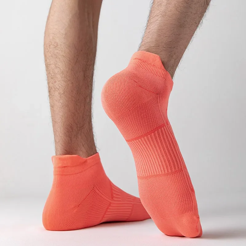 Chaussettes de course en coton pour hommes et femmes, 1 paire, fines et respirantes, antidérapantes, coupe basse, cheville, équitation, cyclisme,