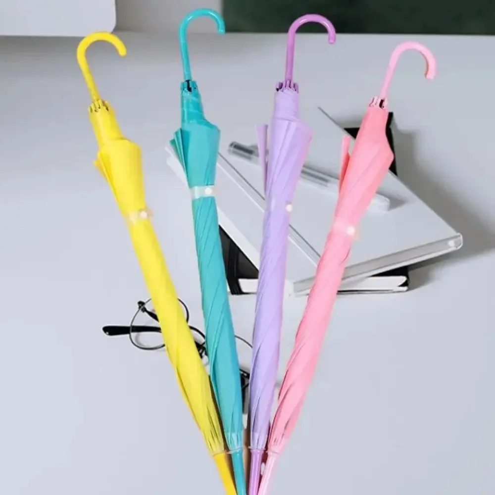 Transparent Umbrella Household Long Handle Umbrella Colorful Internet Celebrity Fresh Lovely Wind Resistance Travel Sun Umbrella