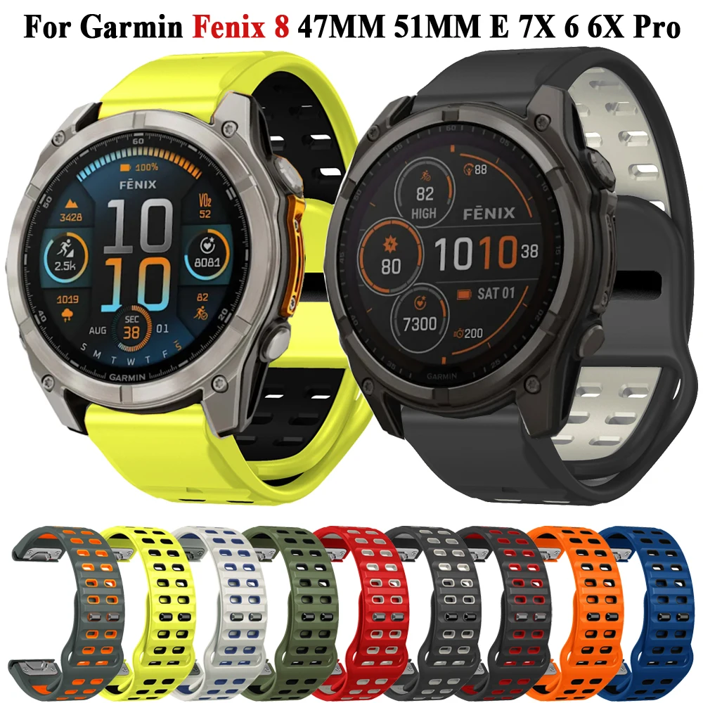

Ремешок QuickFit 22 мм 26 мм для Garmin Epix Pro 51 мм 47 мм/Fenix 8 Pro E 6 6X 7 7X Solar/Epix/Tactix/Quatix, силиконовый ремешок для браслета