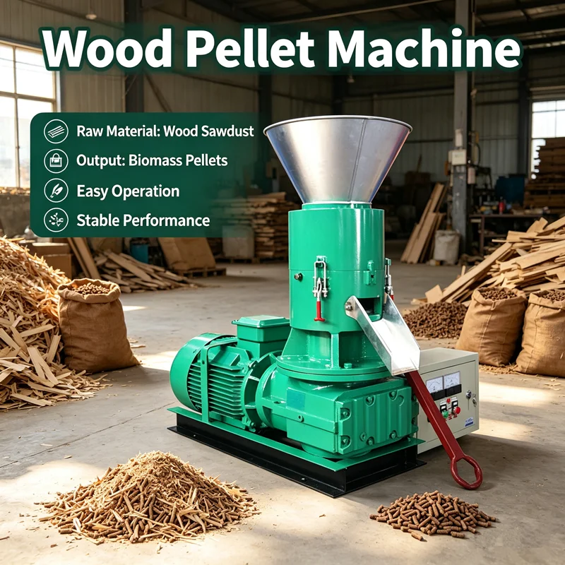 Small Wood Pellet Mill 100‑120KG/H Sawdust Biomass Fuel Pellet Making Machine for Farm Home Use