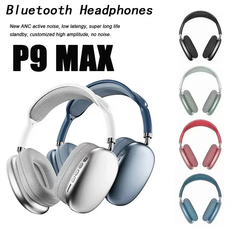 P9 Pro Max ANC Headphones Wireless Bluetooth 5.3, 40H Playtime Over Ear Headset with Mic for Travel/Gaming
