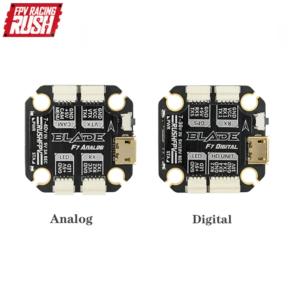 

RUSHFPV RUSH BLADE F722 F7 MINI HD FPV Flight Controller MPU6000 Digital / Analog Device 3-6S 20X20mm for RC FPV Racing Drone