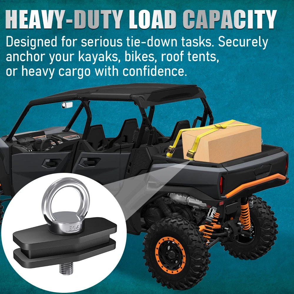 Locking Tie Down Anchors for Can-Am Commander Maverick Defender, Heavy Duty UTV ATV Cargo Bed Rail Locks, 4PCS