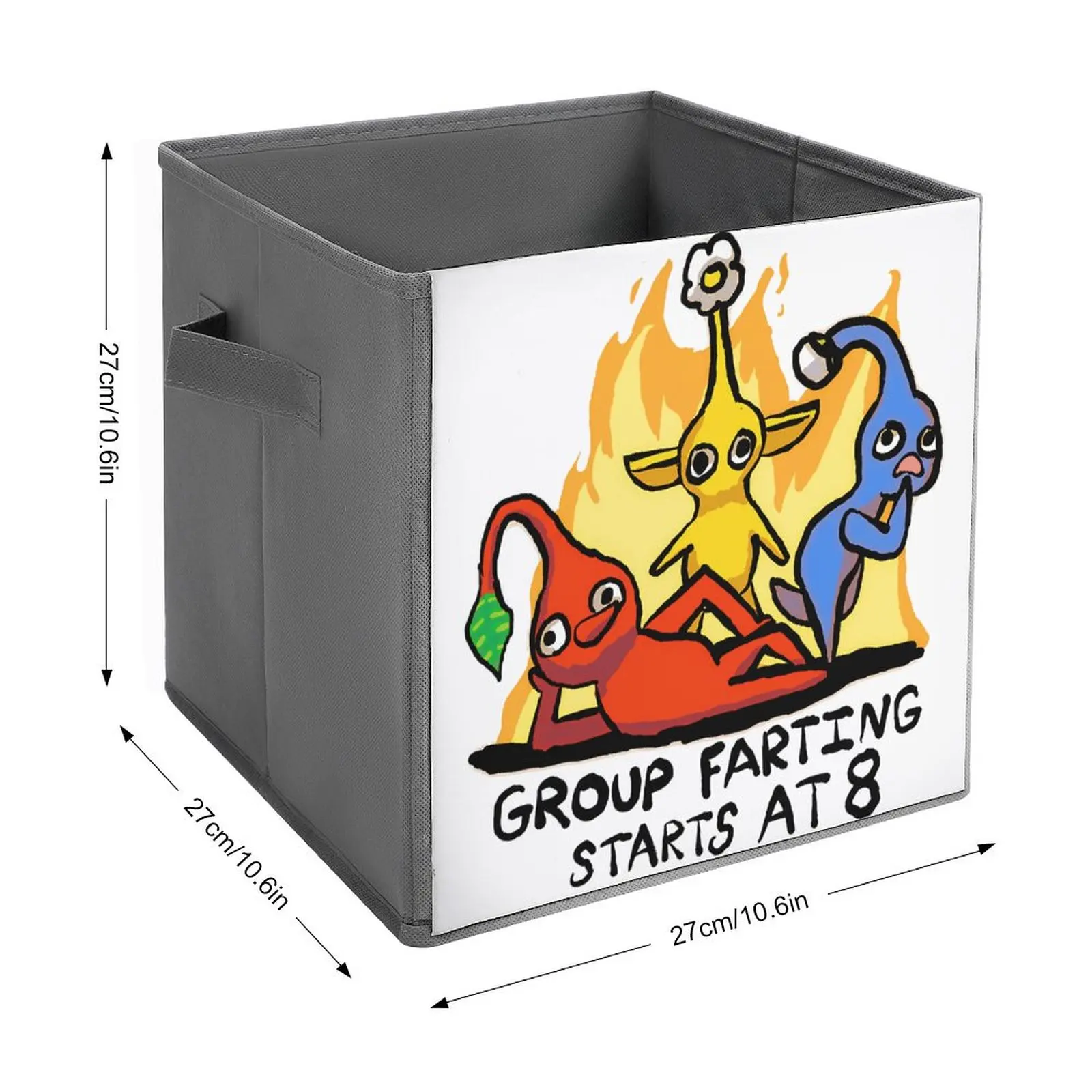 Storage Tank Pikmin Inspired Group Farting Starts At 8 Folding Storage Box Multifunctional Portable Bedroom Storage Graphic Vint