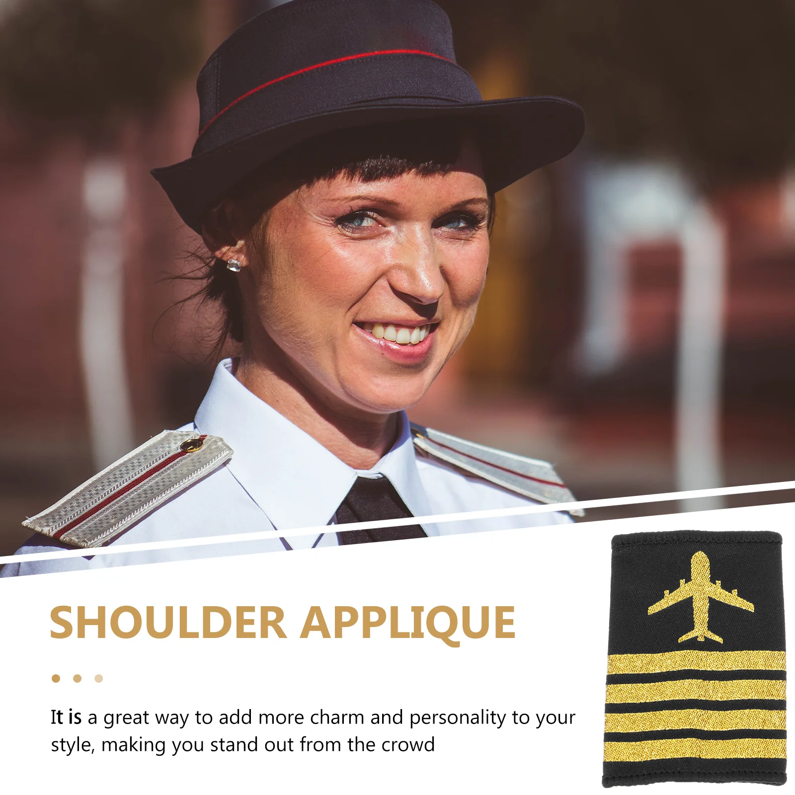 2 Pcs Pilot's Epaulettes Vintage Shoulder Applique Uniform Epaulets Costume Decoration Empty Space Man