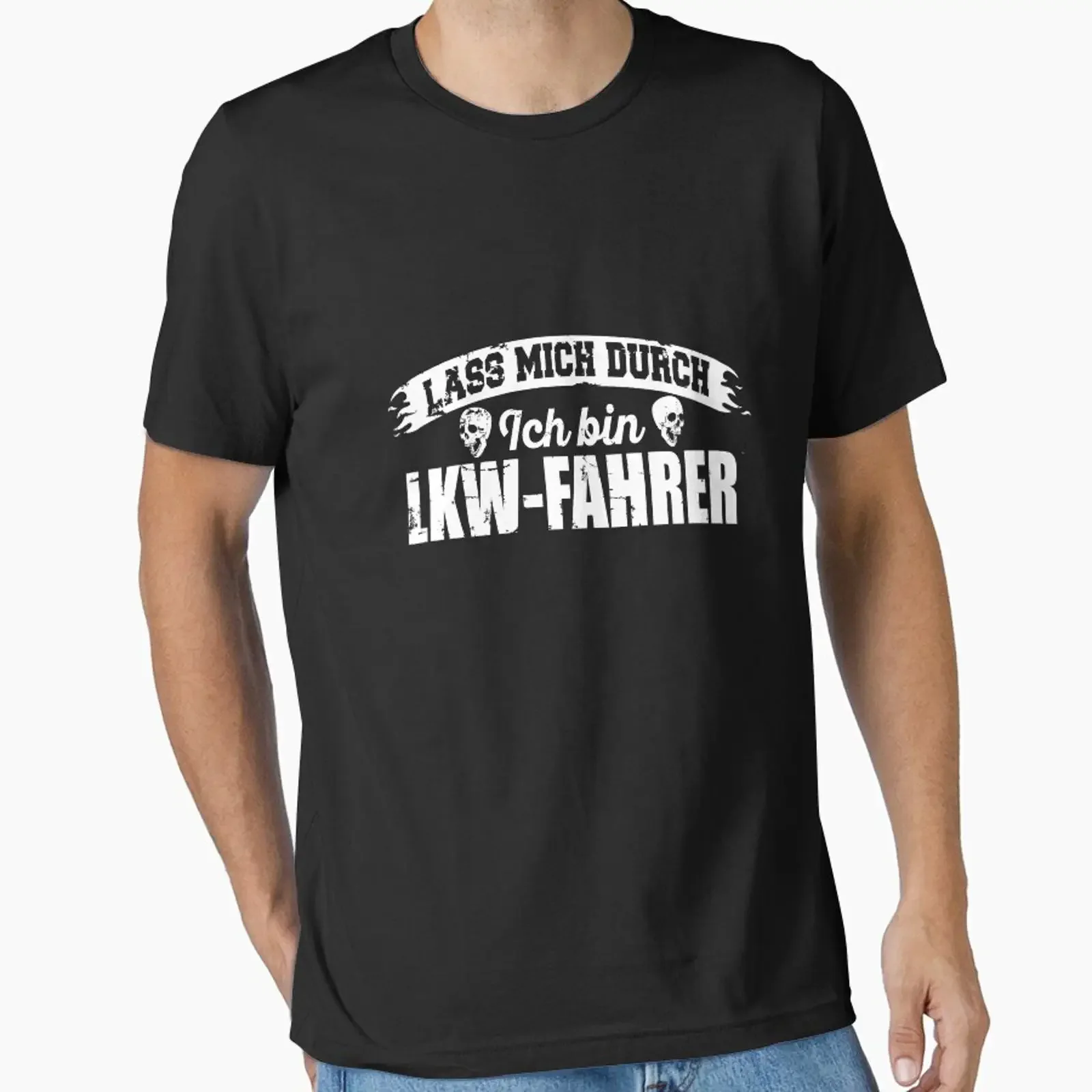 Lass mich durch Ich bin LKW Fahrer designed and sold by nektarinchen vintage Washed streetwear fashion Unisex graphic