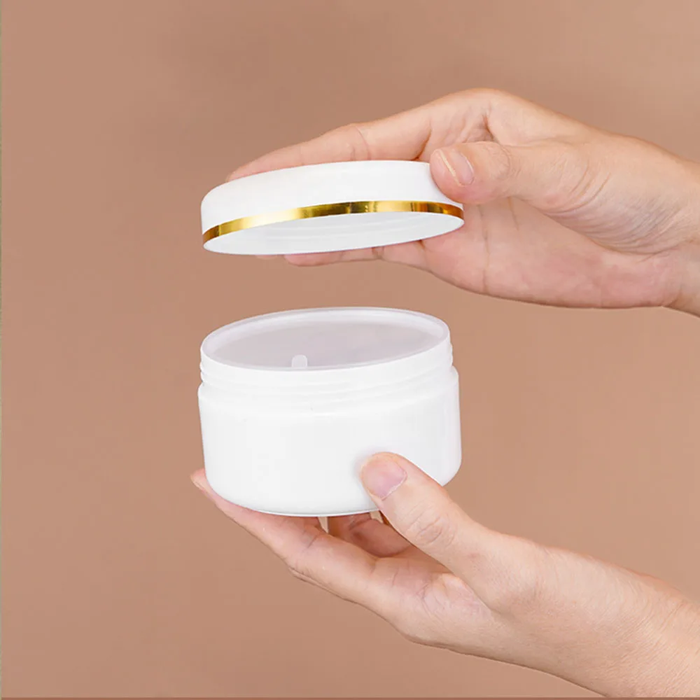 50pcs 10g 20g 30g 50g 100g Cosmetic Jars with Lids Plastic Cream Travel Container Empty White Makeup Bottle Pot 150g 200g 250g