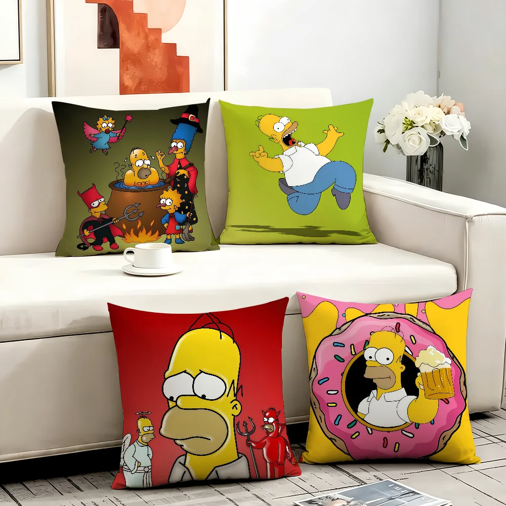 Cartoon The S-Simpsons-S cushion cover Anti-dustmite Sofa Cushion Decorative Office Cover Lounge Area Indoor & Outdoor Use