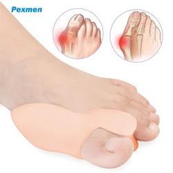 Pexmen-Gel Big Toe joanete almofadas, Toe separador protetores para torto sobreposição Toes, Corrector escudo espaçador, 2pcs