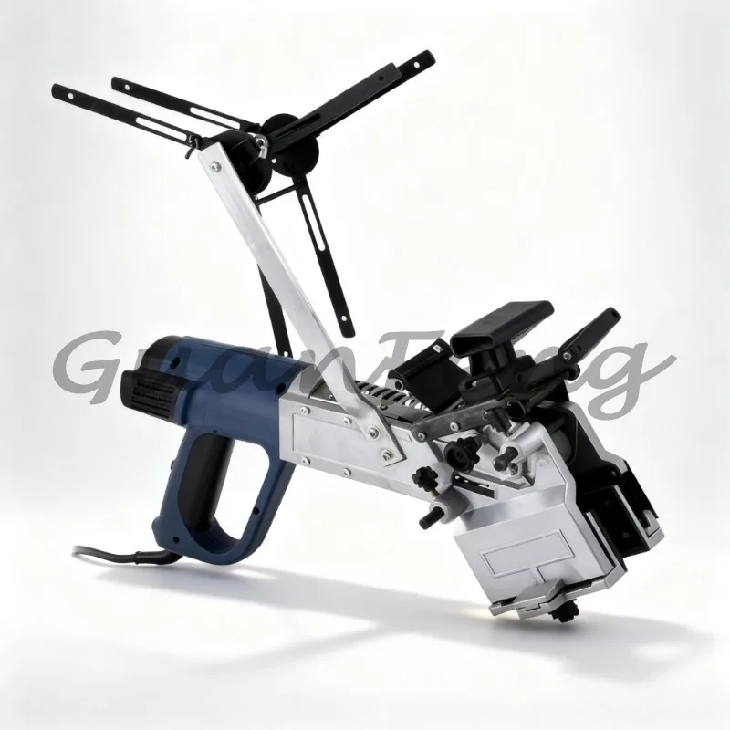 MT985 Manual Edge Banding Machine, Portable Curve Straight Edge Machine with Trimmer and Aligner, 220V/50Hz Woodworking Tools