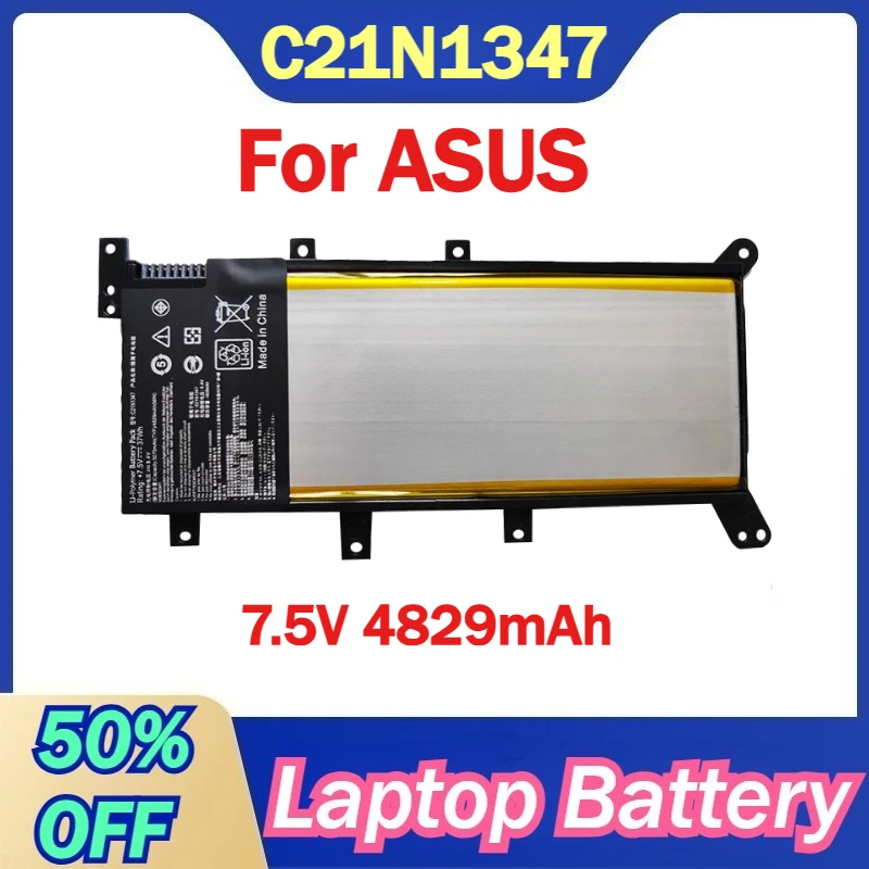 

C21N1347 7.5V 4829mAh Laptop Battery For ASUS X555 X555LD W519L X554L X555L X555LN W519LD VM510 X555LA A555L X554 VM510L