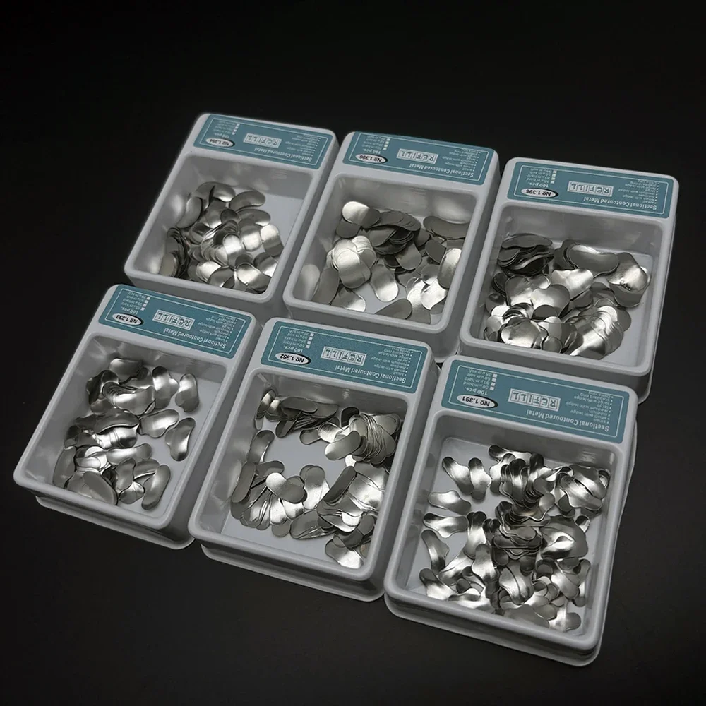 Dental Sectional Matrix Bands Kit with Metal Rings for Posterior Tooth Contouring Restorative Instrument Set