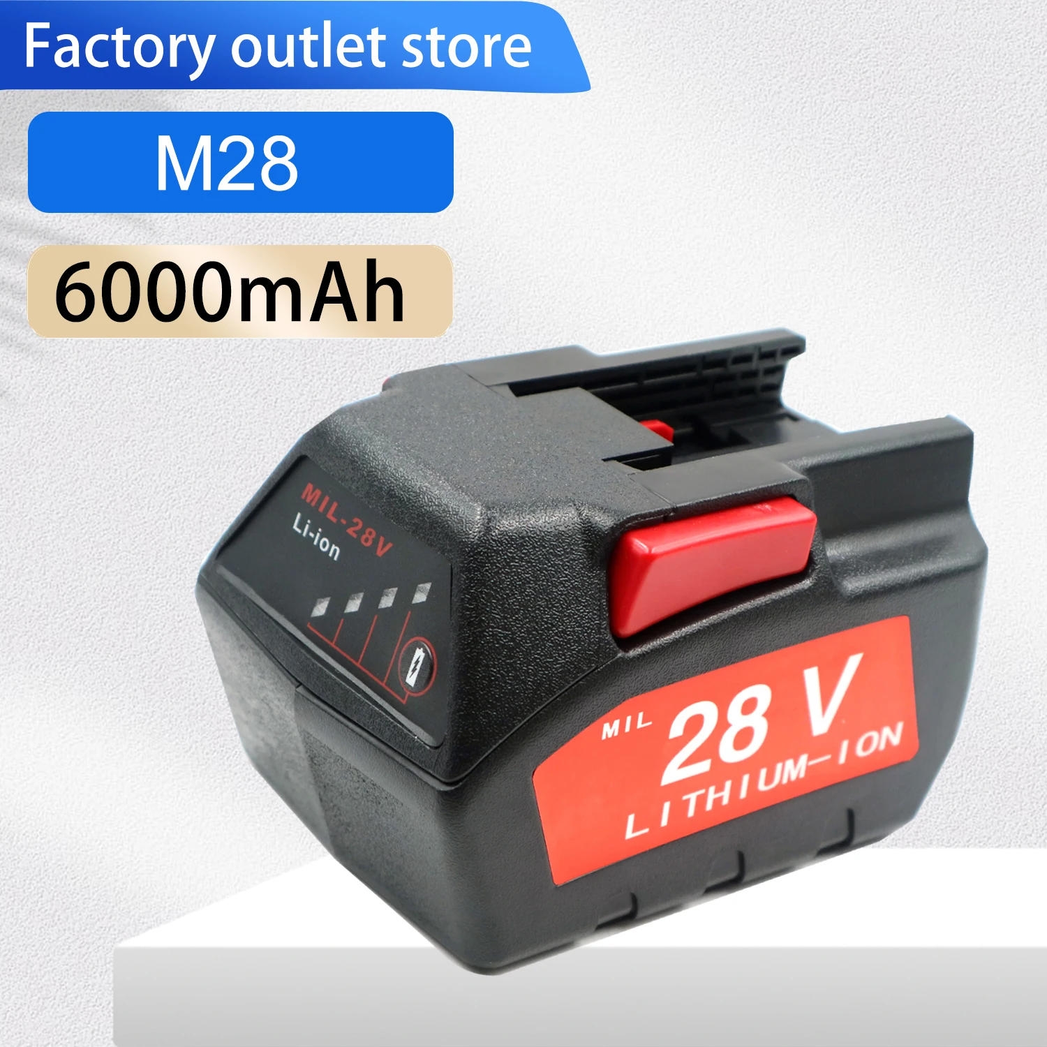 

DXT New Replacement Battery For Milwaukee M28 M28BX 48-11-2830 0730-20 4932352523 V28CS HD28PD HD28 6.0mAh