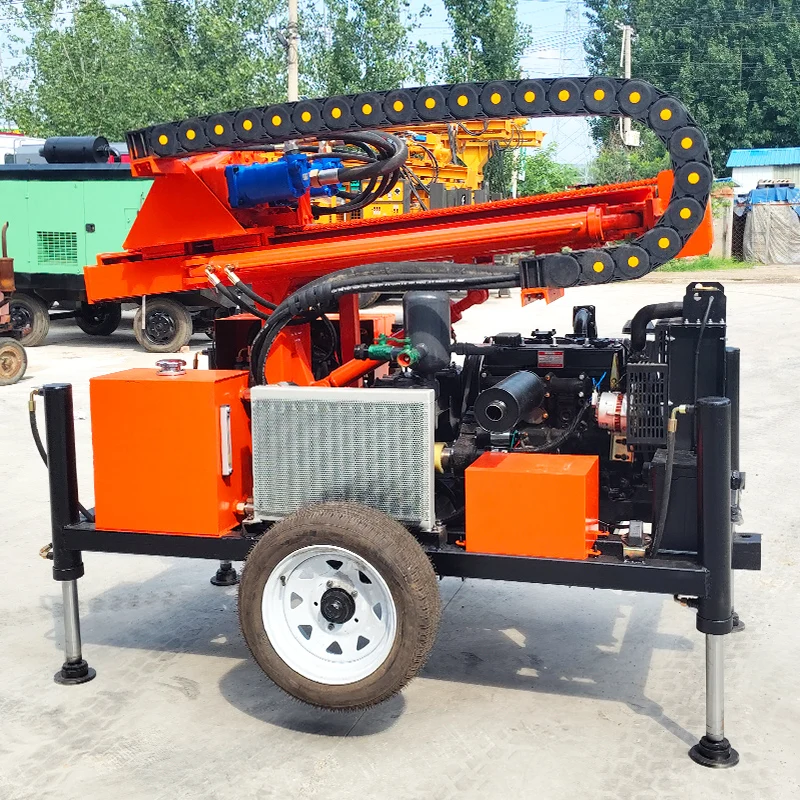 Customized Wheel Type 200m Deep Water Well Drilling Rig Diesel Hydraulic Rotary Portable High Quality
