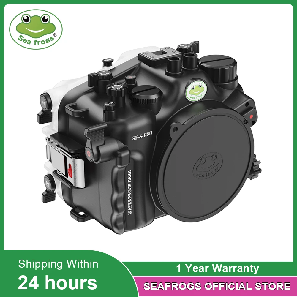 

Seafrogs IPX8 40Mter Waterproof Diving Housing With Flash Trigger Vacuum Device with Monitor mount For Canon R5II