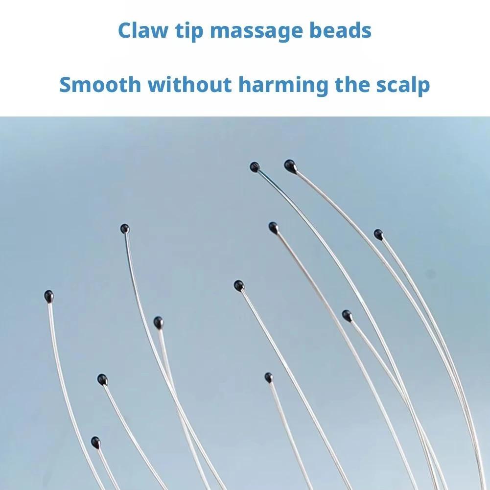 1PC Stainless Steel Octopus Head Massager Scalp Scratcher Relaxer Engraved Brain Massage Claw Itch Reliever Random Color