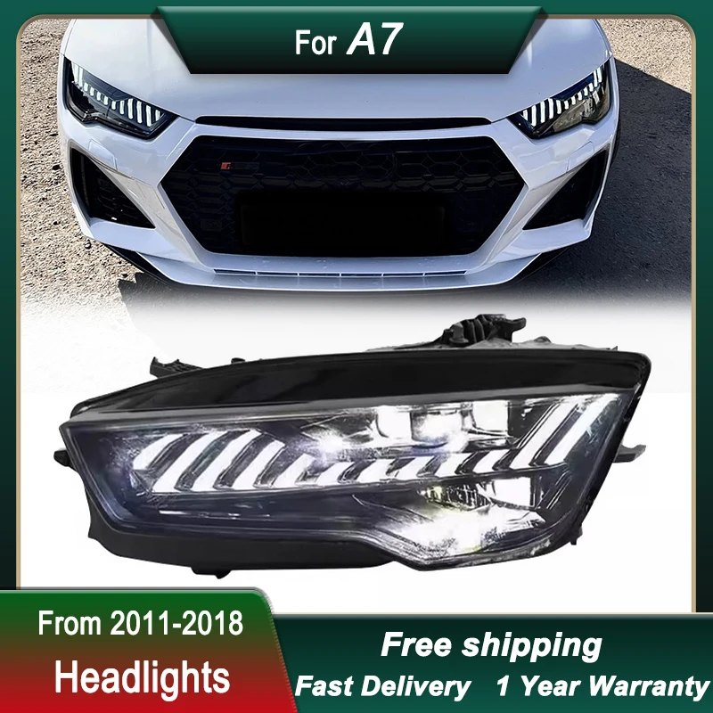 Car Headlight For Audi A7 2011-2018 Upgrade to 2022 RS7 New Design