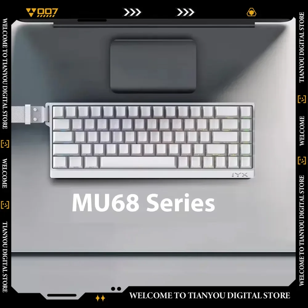 IYX MU68 Pro  Mechanical Keyboards 8k RT0.04 Magnetic Switch Hot Swap RGB Backlit Wired Gaming Keyboard E-sports for PC Gifts