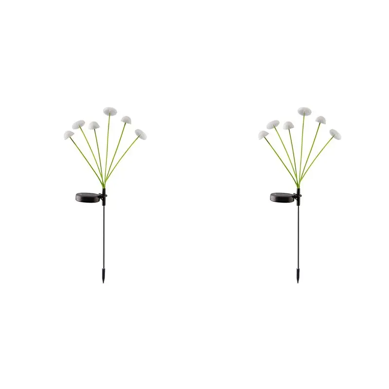 ABSE-2X Solar Garden Lights 6-Head LED Mushroom Lamp Jellyfish Atmosphere Light B