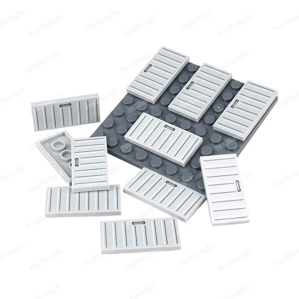 Iron door Left and right Car plate Pattern Printed Building Block 87079 Parts 2x4 Tiles MOC Armor Equipment Scene Model Gift Toy