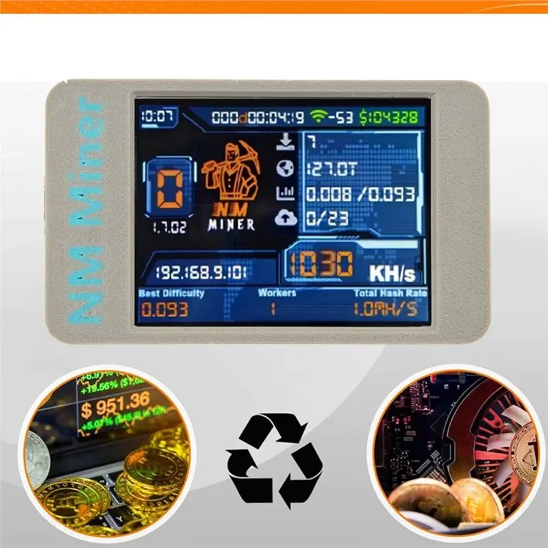 新登場！1030KH/S Nerdminer PRO Nmminer BTC ソロマイナー ビットコイン暗号ソロロトマイナー 2.8インチカラーディスプレイマイナー