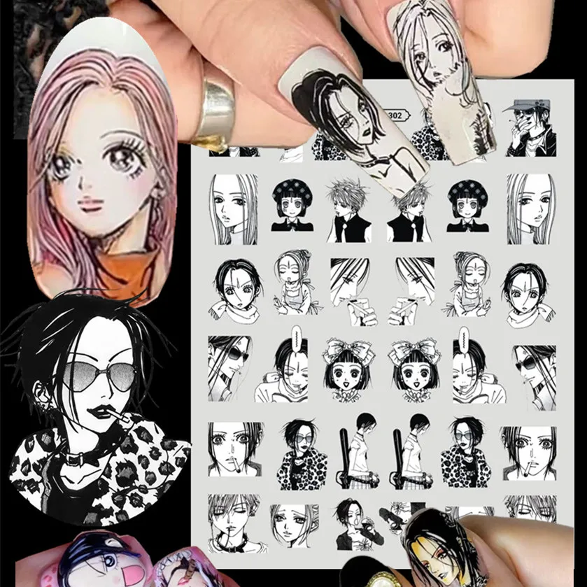 TSC-302 black stone Nana 707 room rock bandGOjo くうじょう じょうたろう  Slider 3d Nail Art Stickers Decal Slider