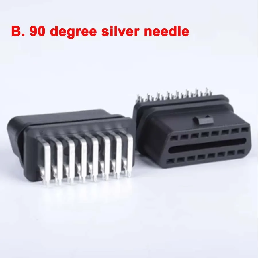 5 Type Option OBD2 16pin Female Interface 16PIN Connector Injection Molded Straight Pin Bent Pin OBD Plug Welding Plug Adapter