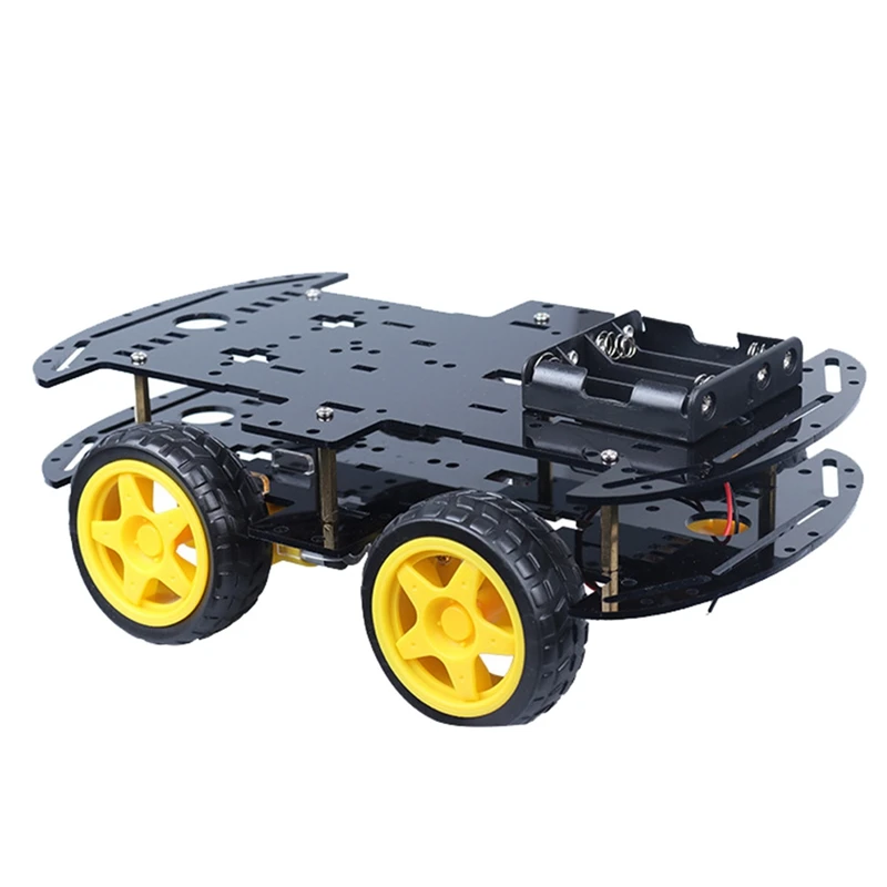 Intelligent Robot Assembly Car Kit DIY Kit Four-Wheel Drive Double Bottom Build Acrylic Base Car Learning Programmingkit