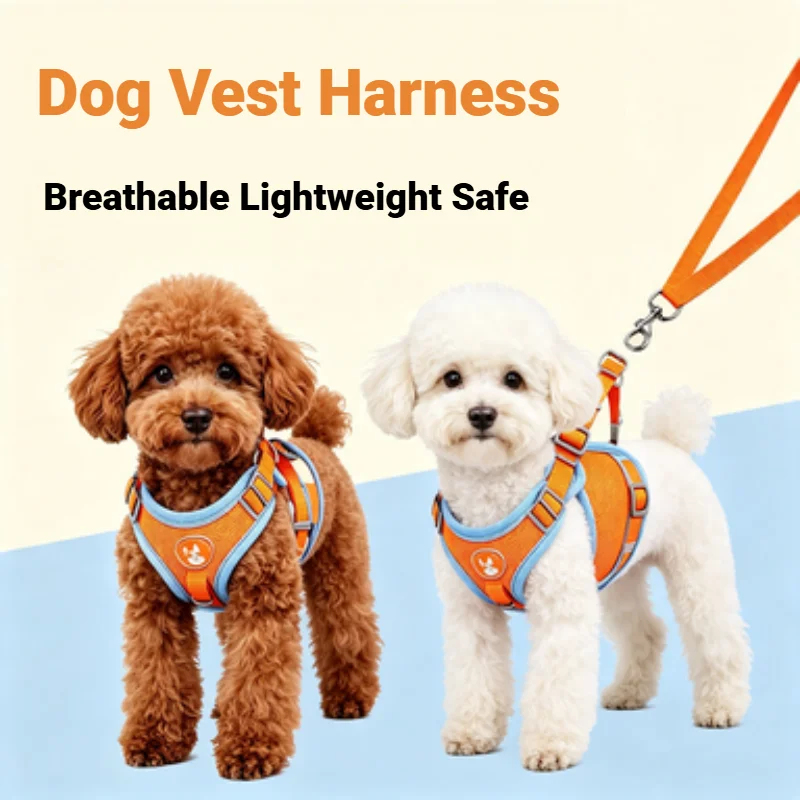 Running Gear Dog - Verstelbare anti-trek hondentuig reflecterende vestriem kattenborstband