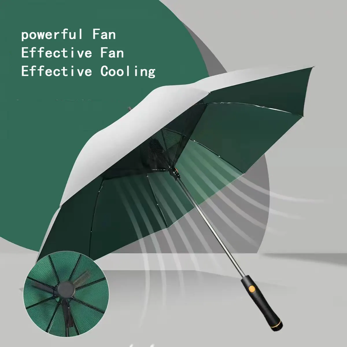 

Fan Umbrella Titanium Silver Sun Umbrella with Fan for Women, Sun Protection and Uv Protection