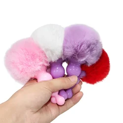 Cute Hair Masturbation Soft Silicone Butt Plug Anal Plug Unisex Sex Stopper Adult Toys for Men/Women Anal Trainer for Couples