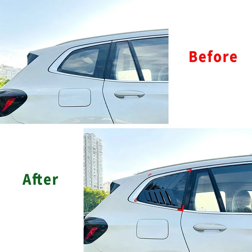 For BMW X3 IX3 G01 2018+ Car Rear Window Shutter Cover Trim Window Louver Side Vent Trim Auto Accessories