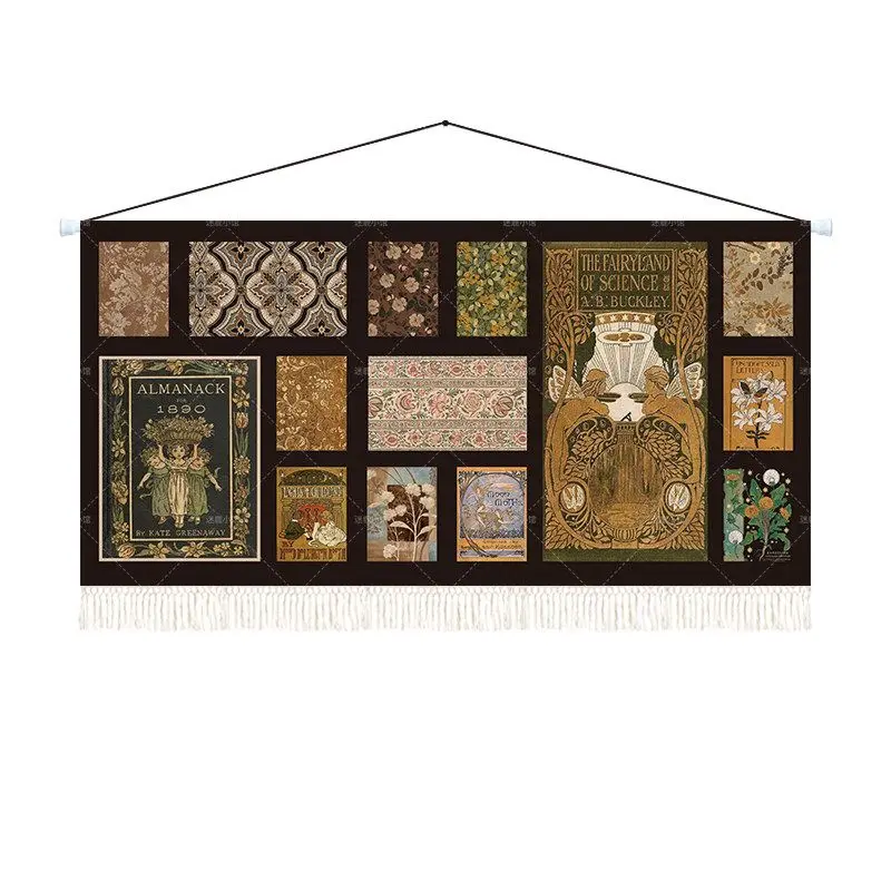 VIKAMA Chinese Style Bamboo Swallow Tapestry Wall Hanging, Retro Floral Art Tapestries for Home Living Room Bedroom Wall Decor