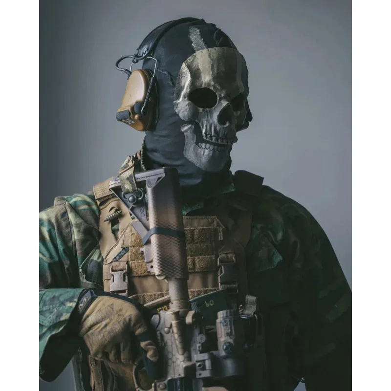 MWII Skull Face Mask CODคอสเพลย์หน้ากากผีAirsoftยุทธวิธีHeadwearรถจักรยานยนต์Skull Full Mask