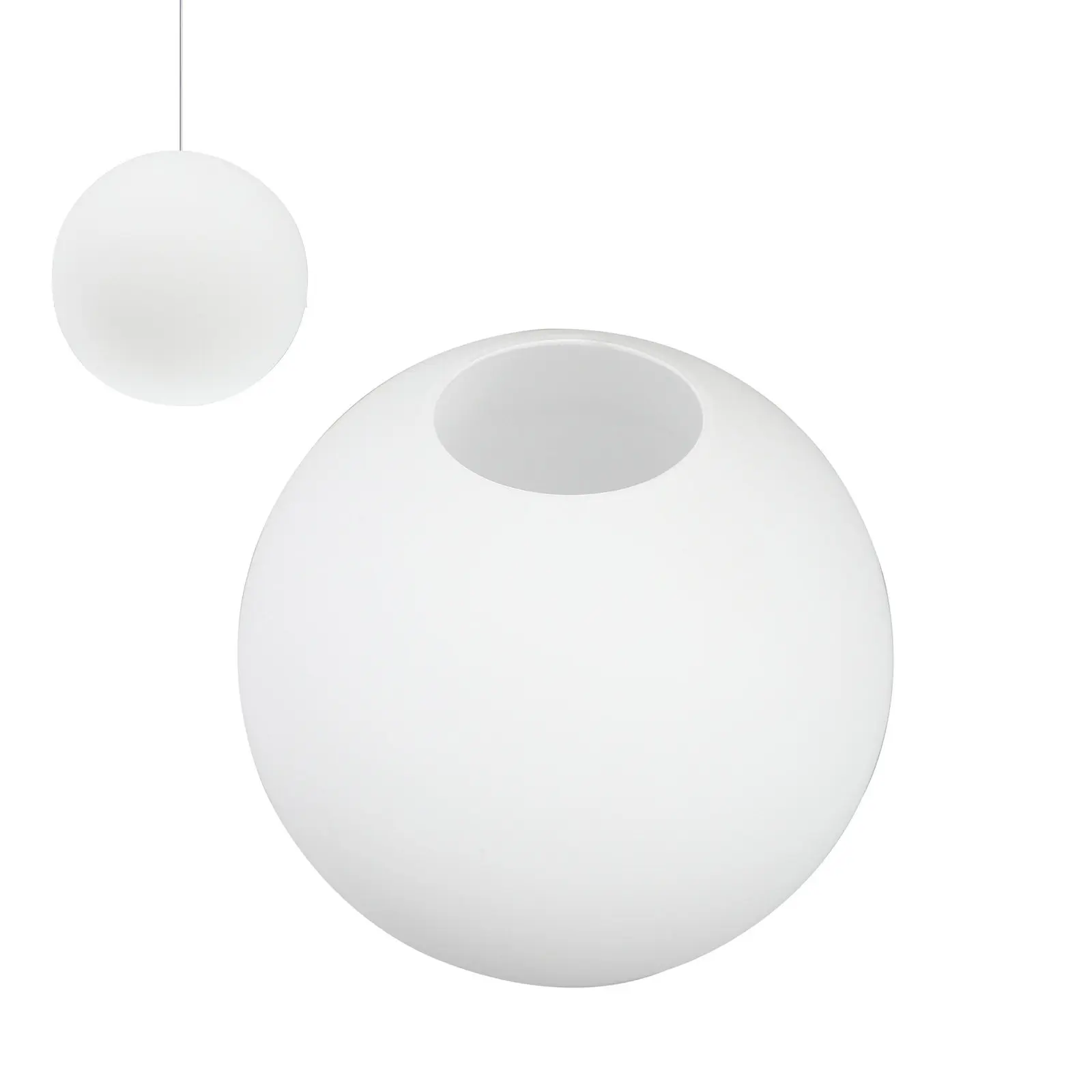 White Spherical Lamp Shade Frosted Glass Globe Light Cover for Bedroom Living Room Dining Space Chandelier Pendant Ceiling