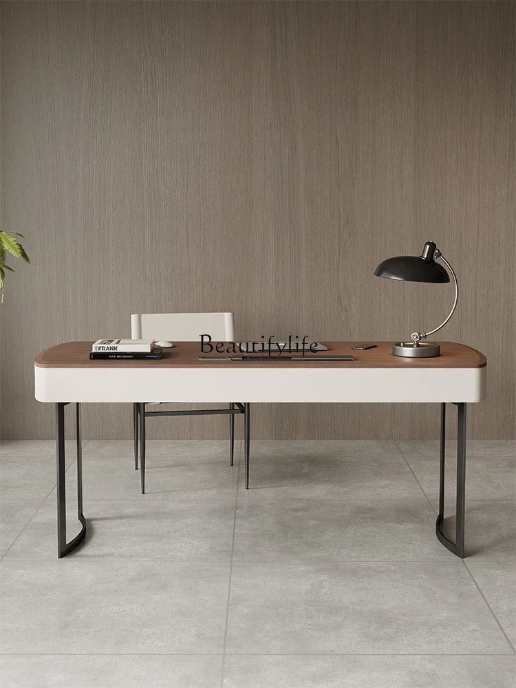 

LJY*Minimalist Light Luxury Study Desk Designer Solid Wood Computer Desk