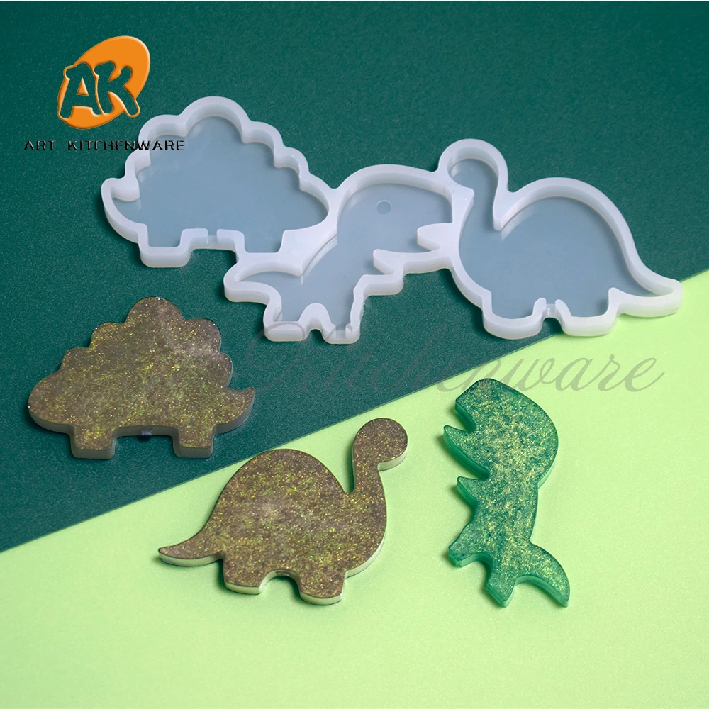 New Dinasours Epoxy Lillpop Molds Cake Decoration Silicone Cake Mould Kitchen Baking Tool Chocolate Molds